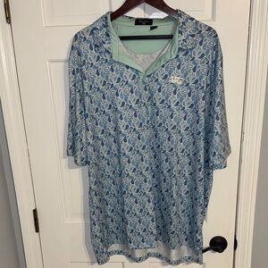 Bryon Nelson Blue  and pink Patterned golf Polo Shirt